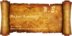 Major Euniké névjegykártya